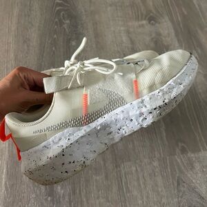 Nike White and Orange Women's Sneakers